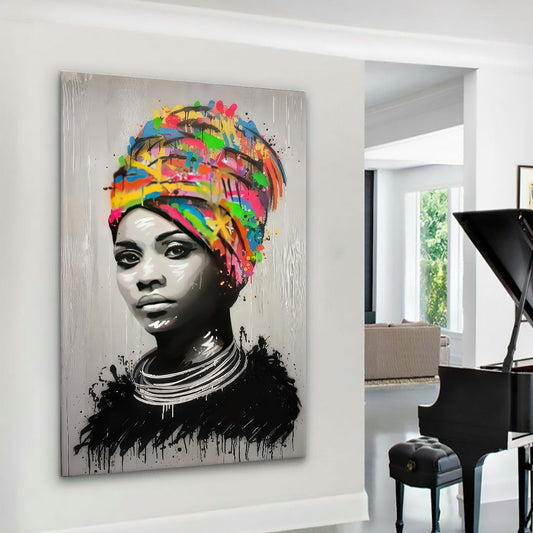 Canvas Wall Art African Woman Painting AFRW0035-0