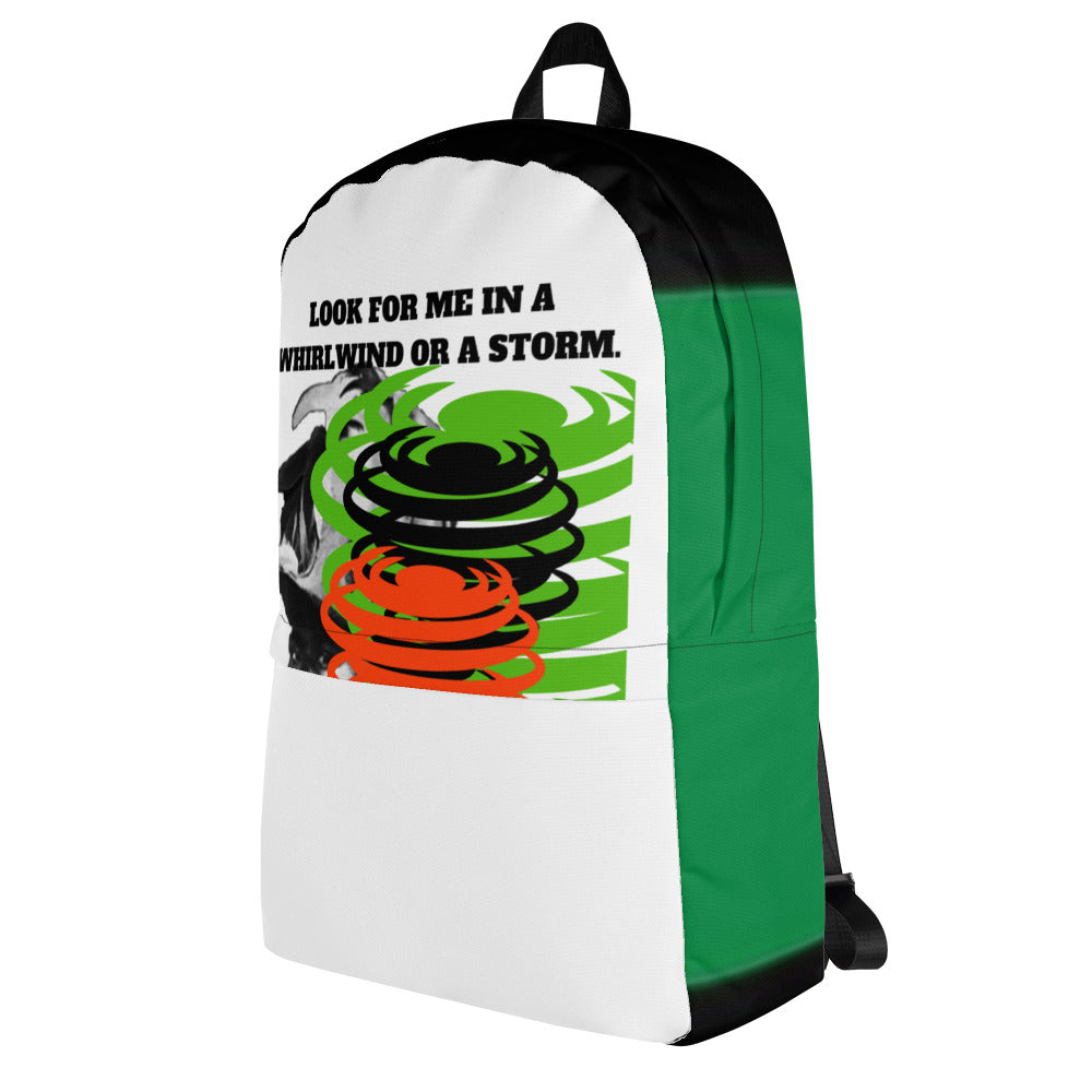 LOOK FOR ME IN A WHIRLWIND Backpack by SobG Designs