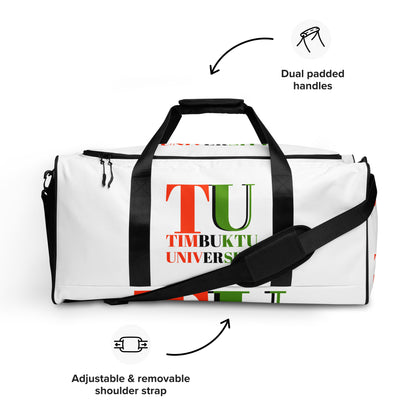 TIMBUKTU UNIVERSITY Duffle Bag by SobG Designs