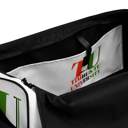 TIMBUKTU UNIVERSITY Duffle Bag by SobG Designs