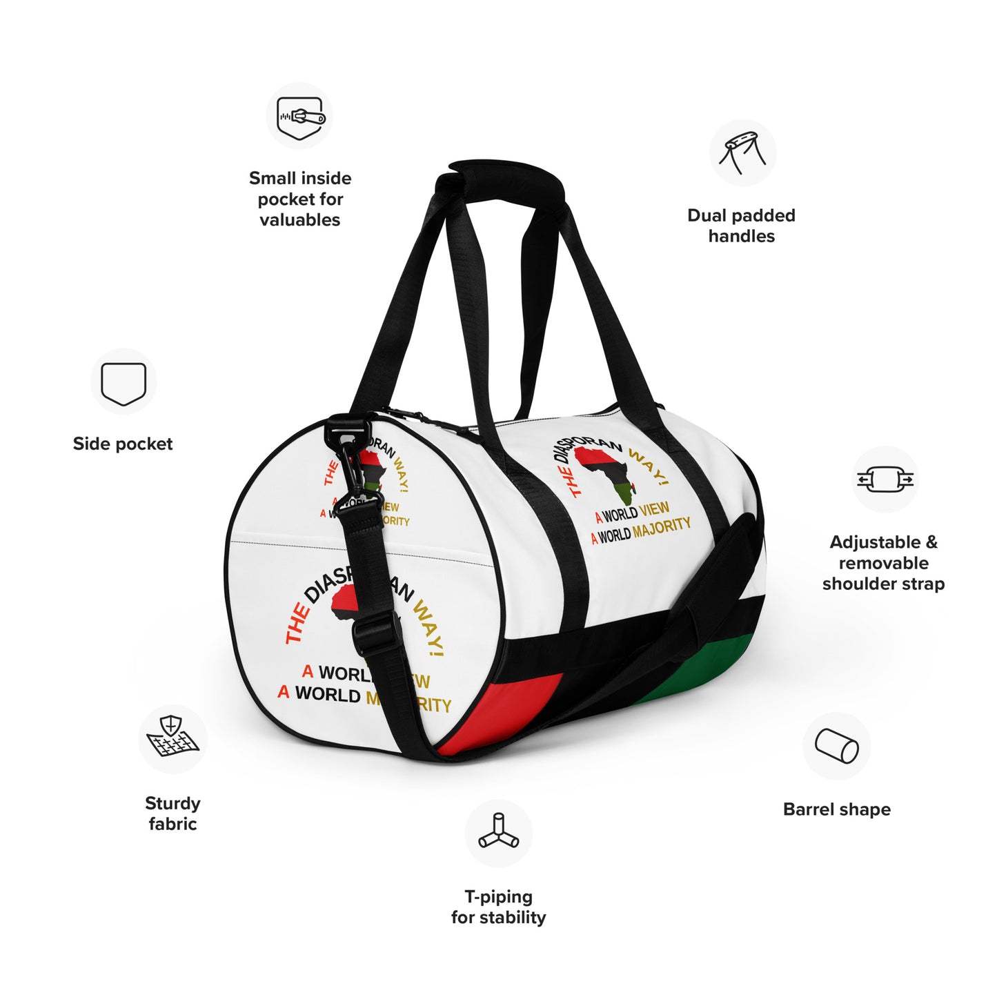 THE DIASPORAN WAY! All-Over Print Gym Bag by SobG Designs