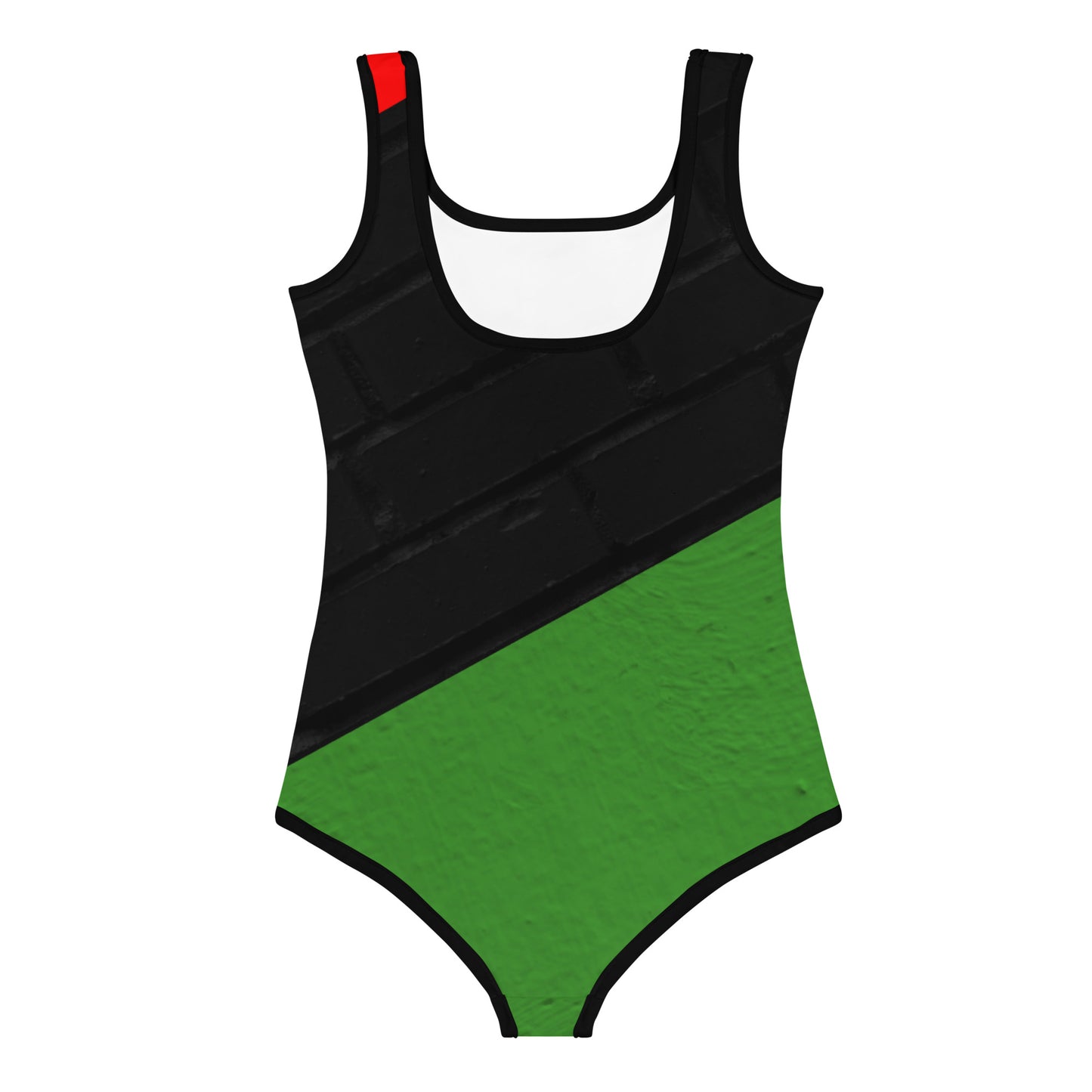 RED, BLACK, & GREEN All-Over Print Kids Swimsuit by SobG Designs