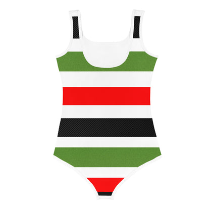 PAN AFRICAN STRIPE All-Over Print Kids Swimsuit by SobG Designs