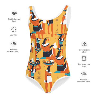 THE EGYPTIAN All-Over Print Kids Swimsuit by SobG Designs