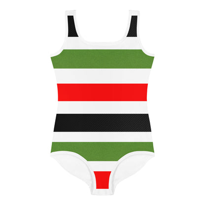 PAN AFRICAN STRIPE All-Over Print Kids Swimsuit by SobG Designs