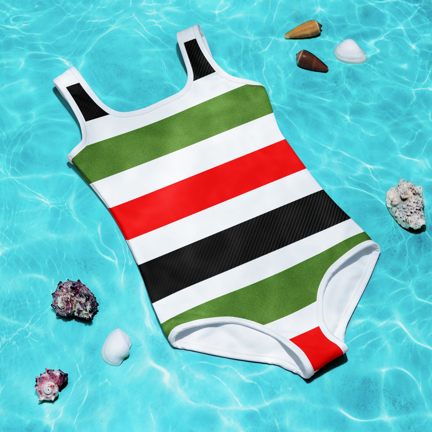 PAN AFRICAN STRIPE All-Over Print Kids Swimsuit by SobG Designs
