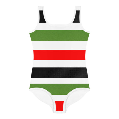 PAN AFRICAN STRIPE All-Over Print Kids Swimsuit by SobG Designs