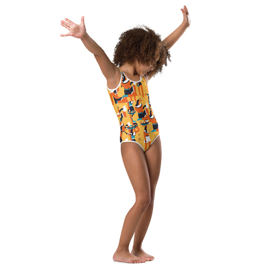 THE EGYPTIAN All-Over Print Kids Swimsuit by SobG Designs