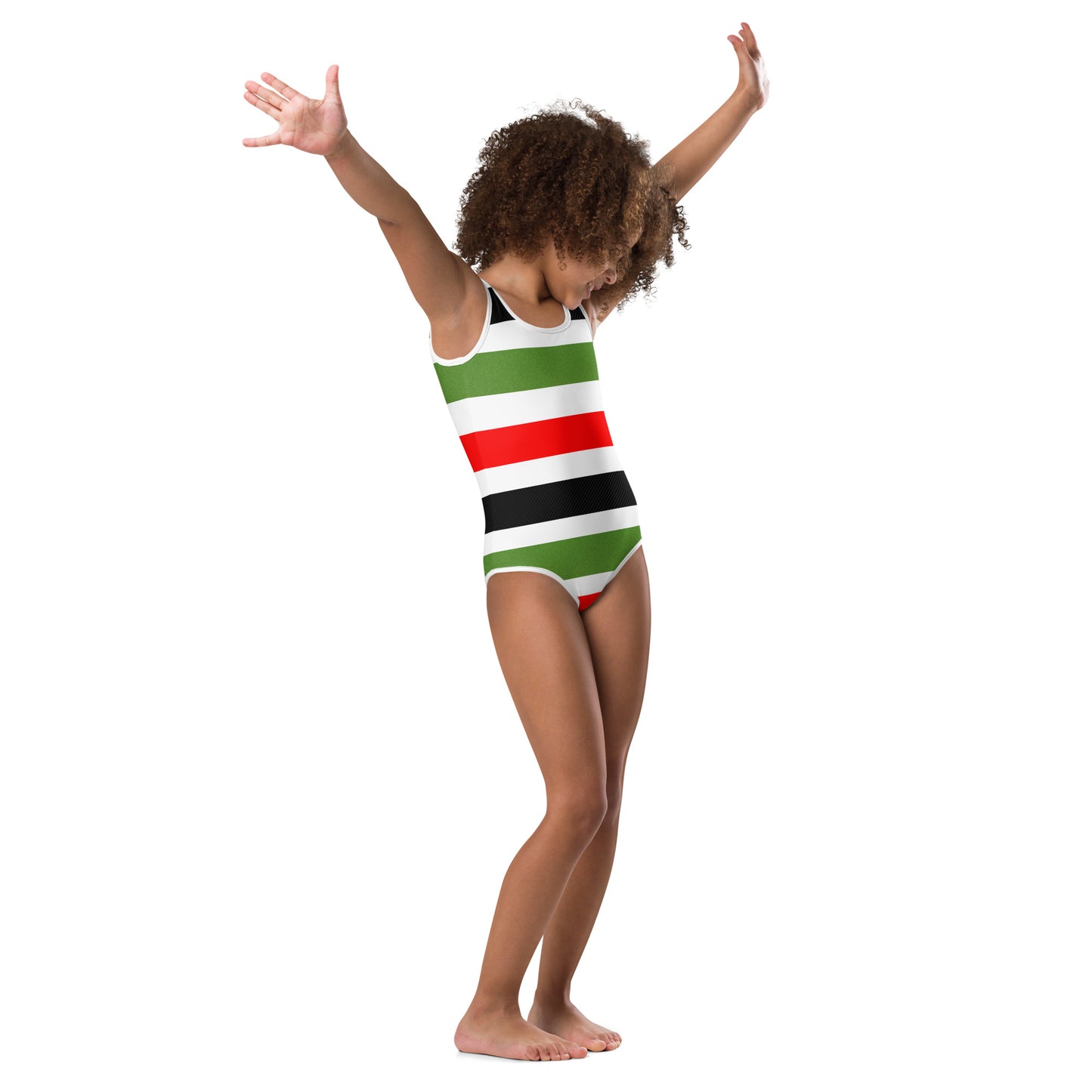 PAN AFRICAN STRIPE All-Over Print Kids Swimsuit by SobG Designs