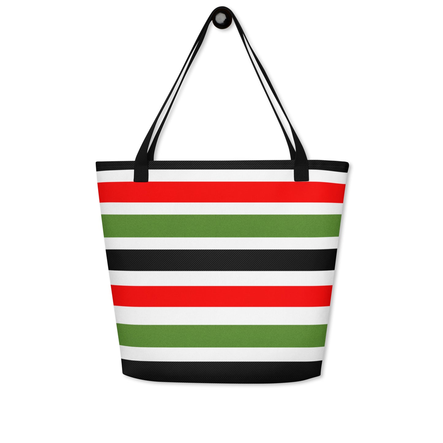 PAN-AFRICAN STRIPE All-Over Print Large Tote Bag by SobG Designs