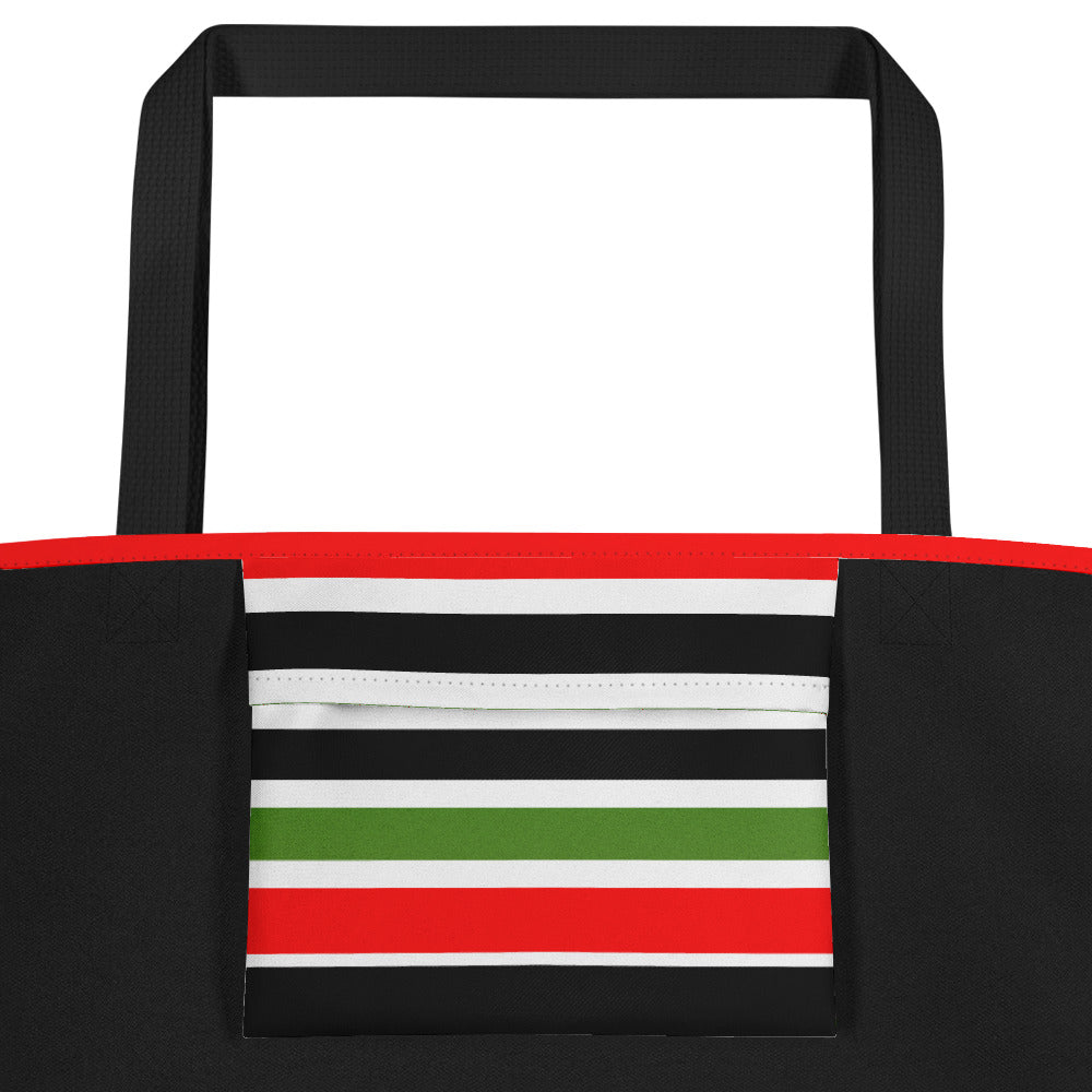 PAN-AFRICAN STRIPE All-Over Print Large Tote Bag by SobG Designs