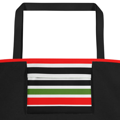 PAN-AFRICAN STRIPE All-Over Print Large Tote Bag by SobG Designs