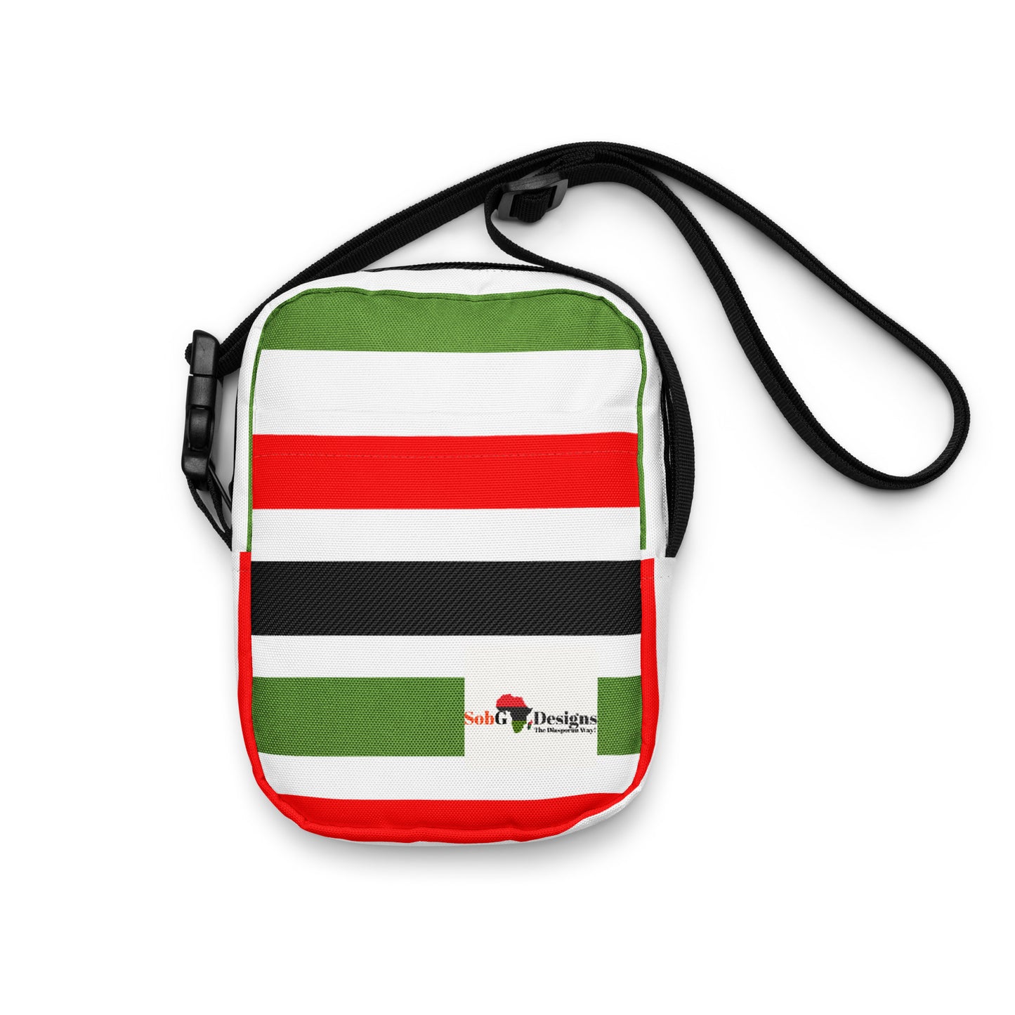 PAN - AFRICAN STRIPE Utility Crossbody Bag by SobG Designs