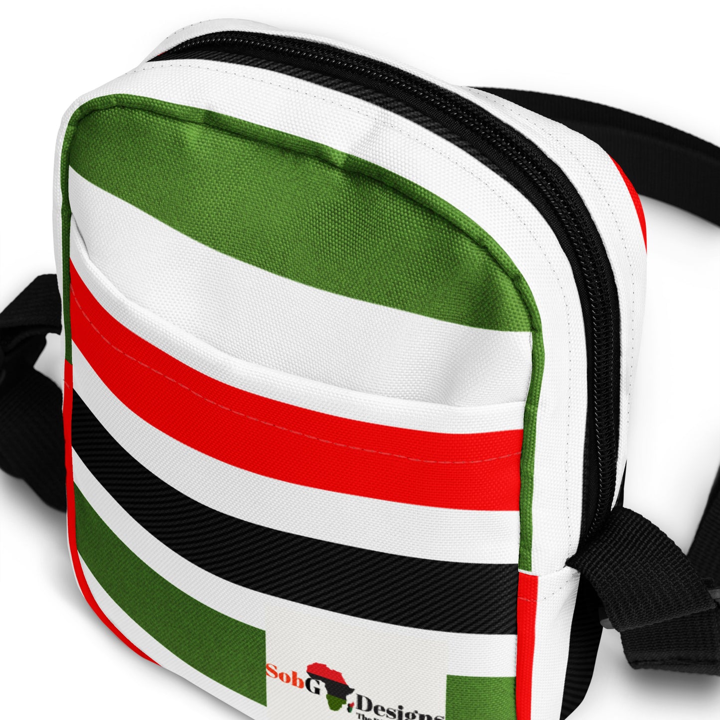 PAN - AFRICAN STRIPE Utility Crossbody Bag by SobG Designs