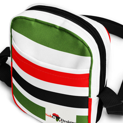 PAN - AFRICAN STRIPE Utility Crossbody Bag by SobG Designs