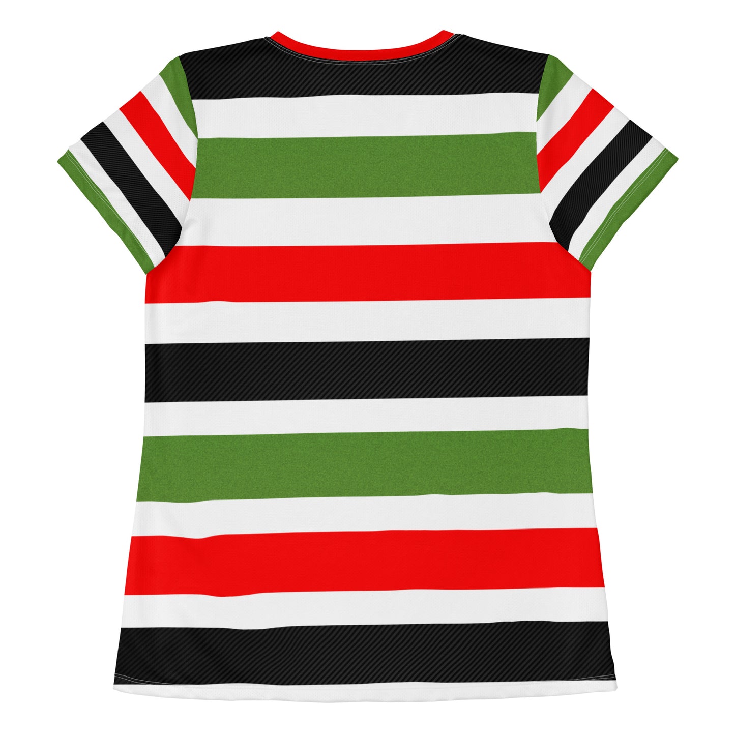 PAN-AFRICAN STRIPE All-Over Print Women's Athletic T-Shirt by SobG Designs