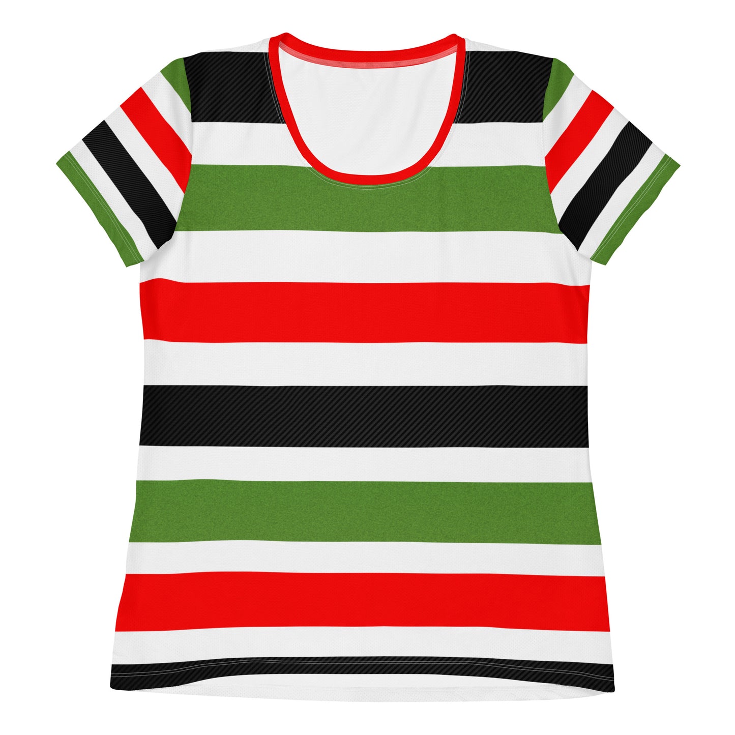 PAN-AFRICAN STRIPE All-Over Print Women's Athletic T-Shirt by SobG Designs
