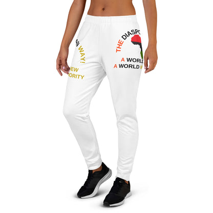 THE DIASPORAN WAY! A WORLD VIEW A WORLD MAJORITY Women's Joggers by SobG Designs