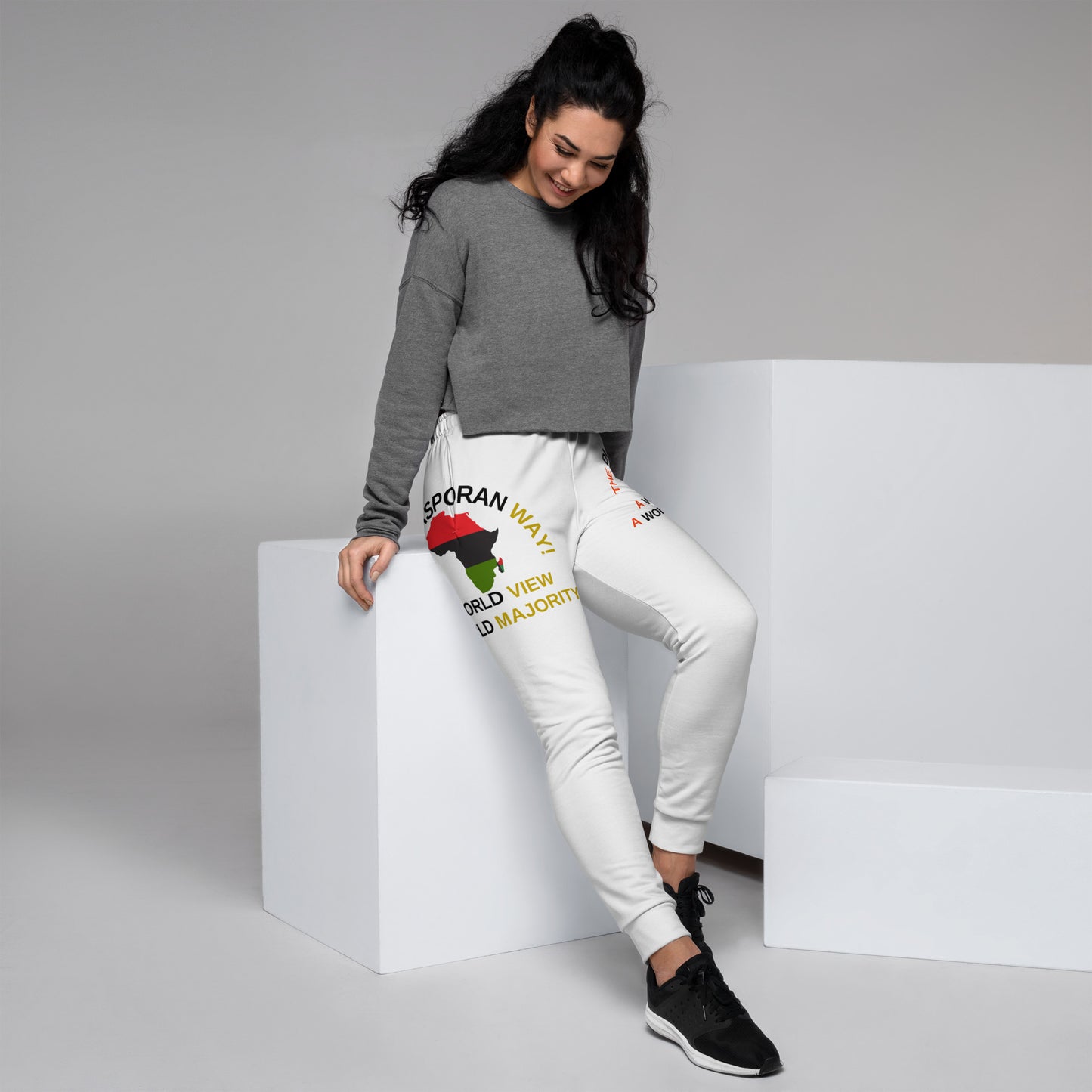 THE DIASPORAN WAY! A WORLD VIEW A WORLD MAJORITY Women's Joggers by SobG Designs