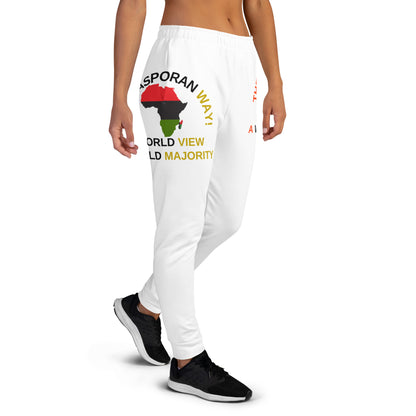 THE DIASPORAN WAY! A WORLD VIEW A WORLD MAJORITY Women's Joggers by SobG Designs