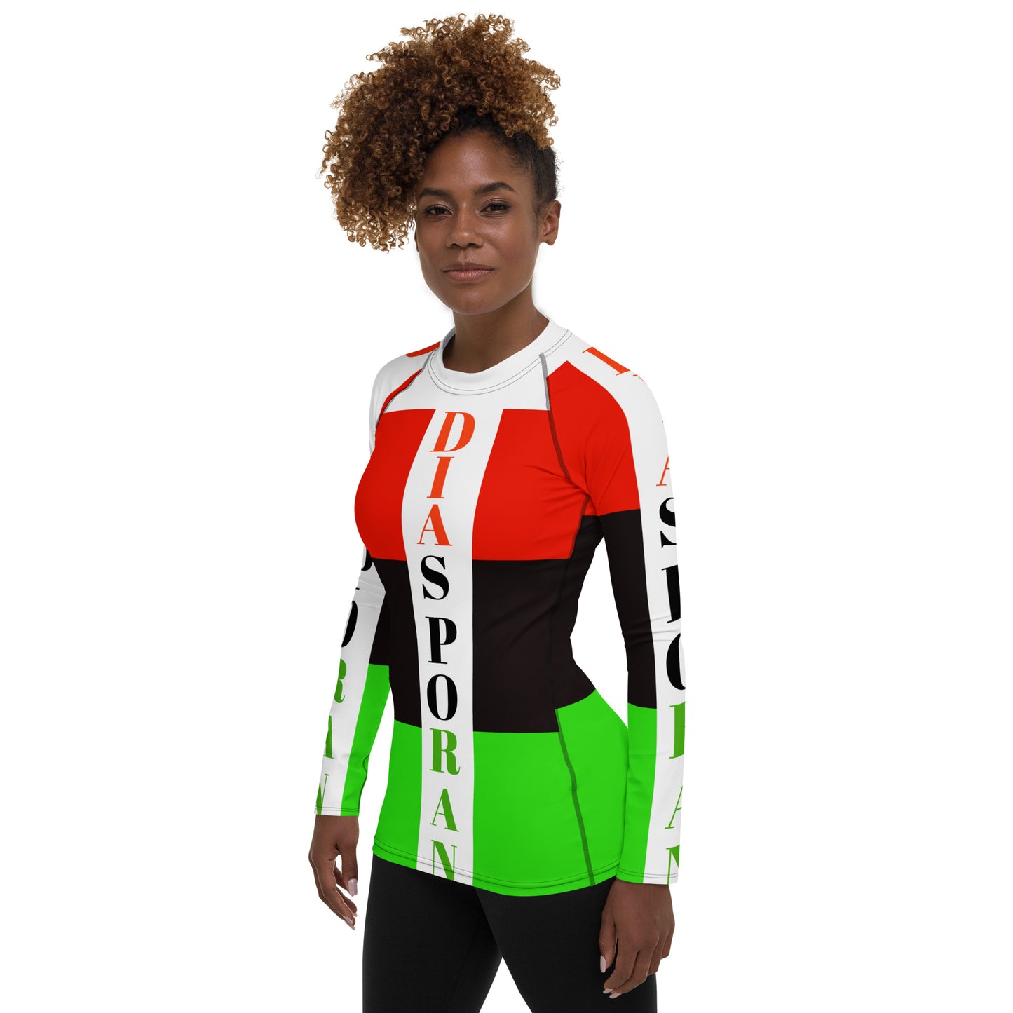 DIASPORAN AOP Women's Rash Guard by SobG Designs