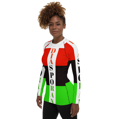 DIASPORAN AOP Women's Rash Guard by SobG Designs