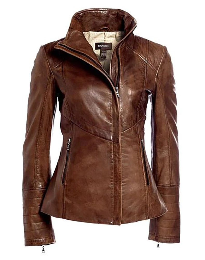 Womens Arrah Leather Jacket-0