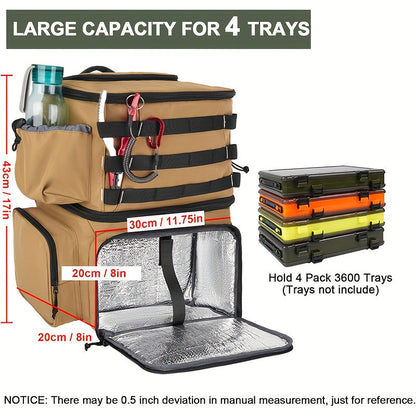 Fishing Tackle Backpack with Rod Holders & Cooler-2