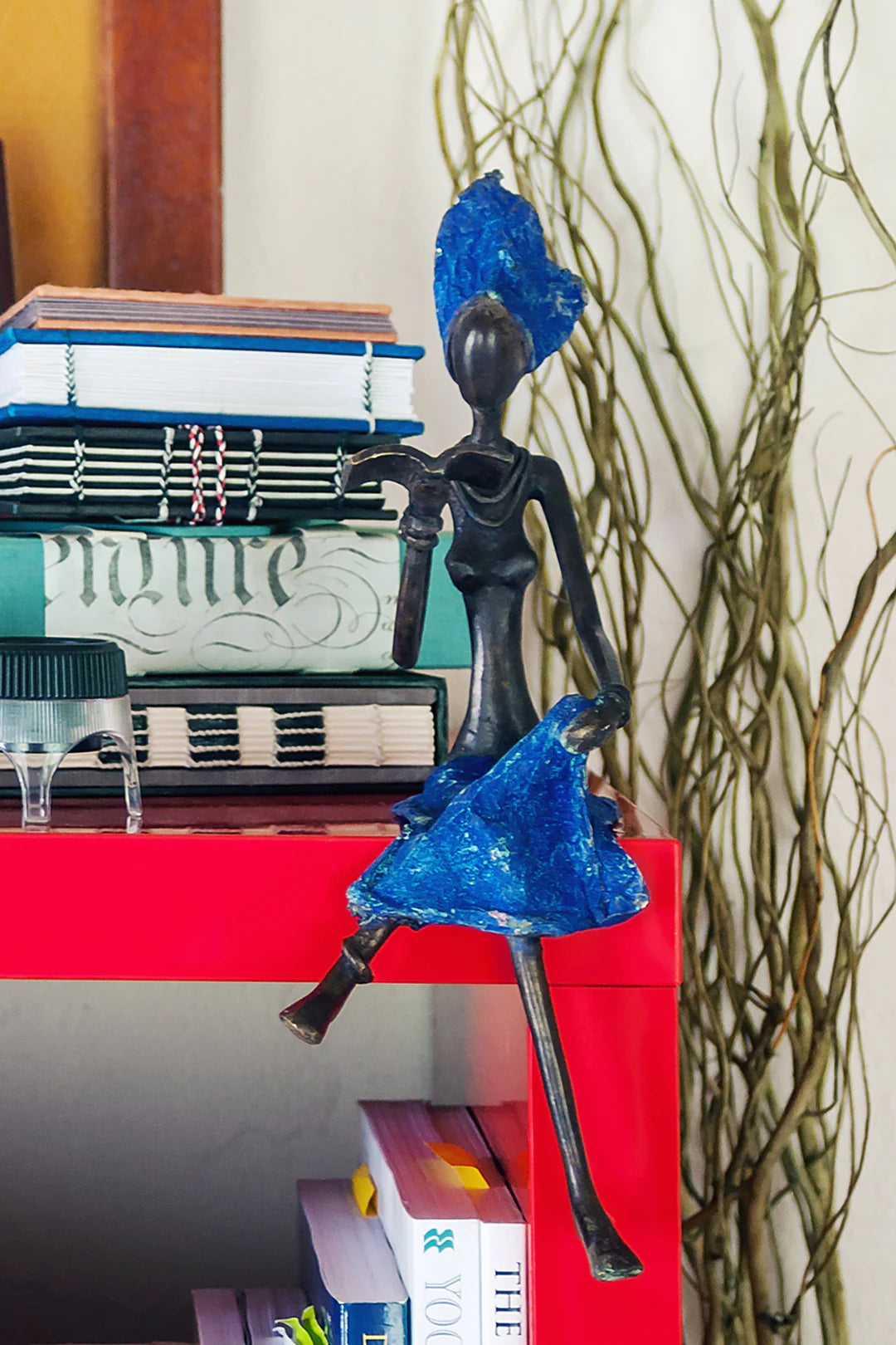 Literate Lady Burkina Bronze Sculpture