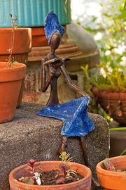 Literate Lady Burkina Bronze Sculpture