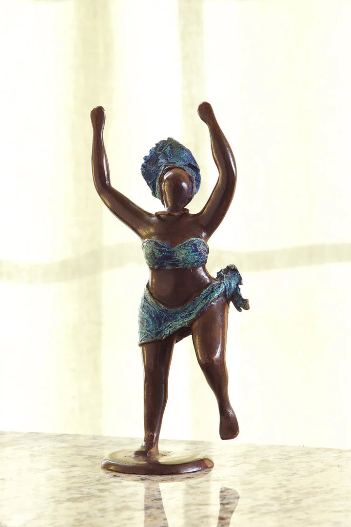 2 Jubilation Burkina Bronze Sculpture