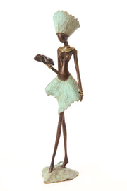 Burkina Bronze Lissome Lady on a Leaf