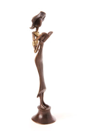 2 Burkina Bronze Noble by Nature Walking Reader Sculpture