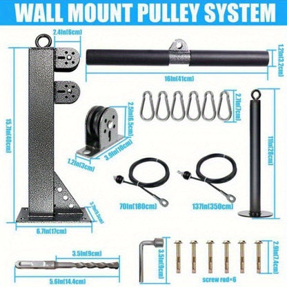 Wall Mounted Cable Pulley Gym System-4