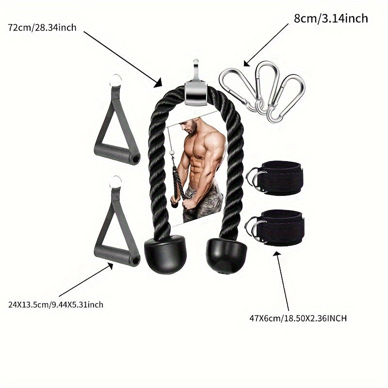 Tricep Rope Set Gym Pulley Accessories (8PCS)-3
