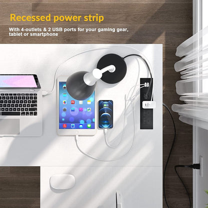 Modern L-Shaped Desk with Power & Storage-3