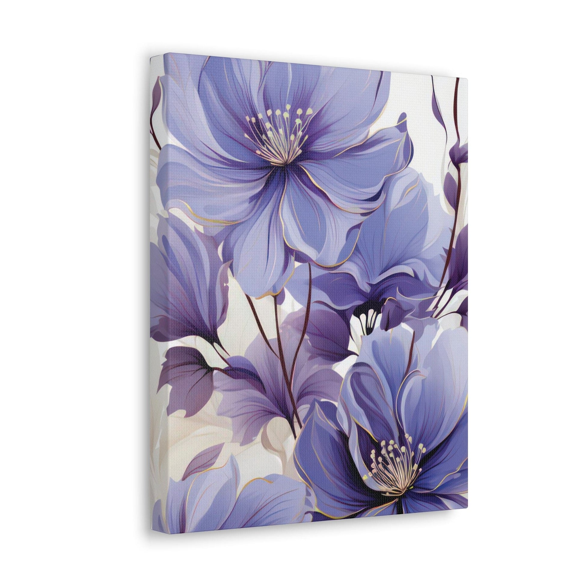 Canvas Wall Art Decor - Purple Botanical Blooms-1