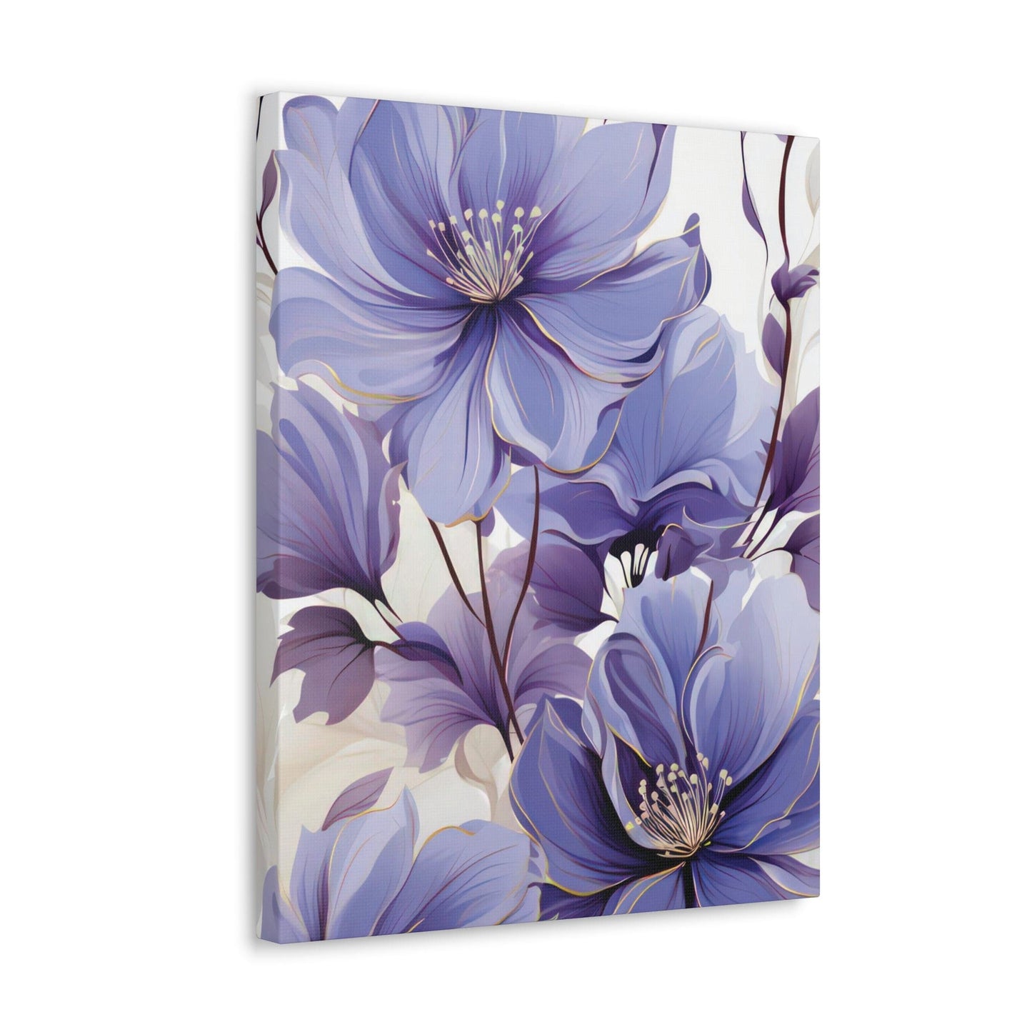 Canvas Wall Art Decor - Purple Botanical Blooms-0