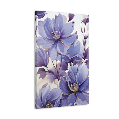 Canvas Wall Art Decor - Purple Botanical Blooms-2