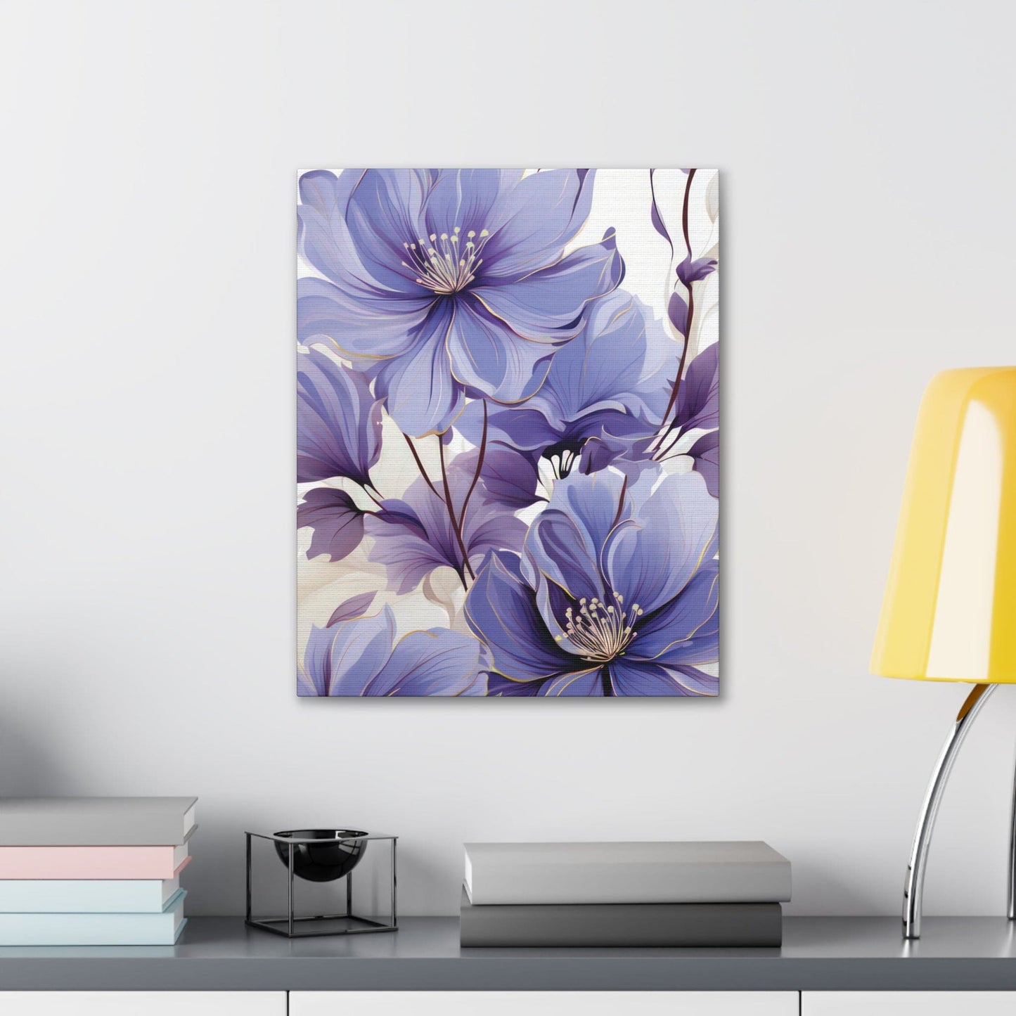 Canvas Wall Art Decor - Purple Botanical Blooms-4