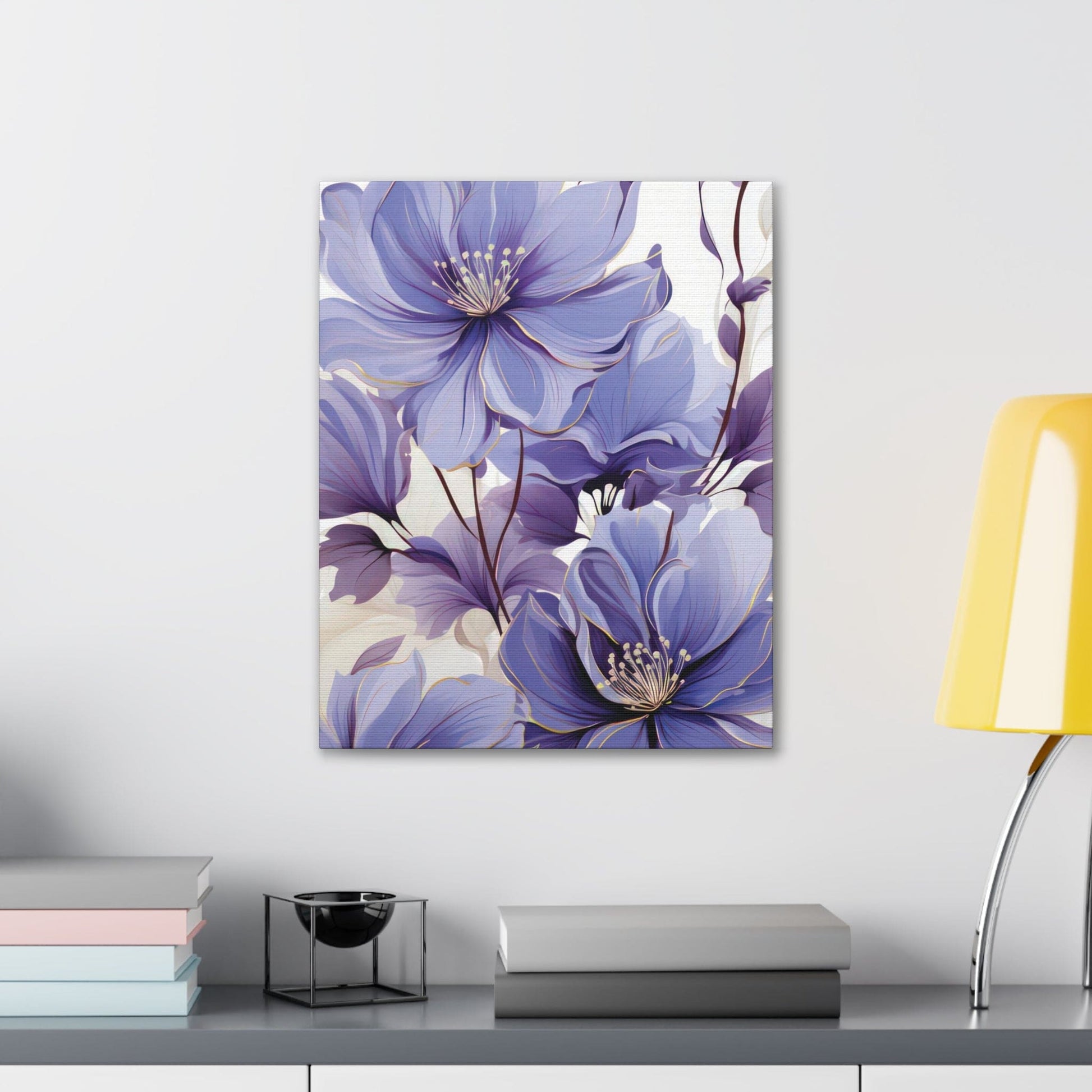 Canvas Wall Art Decor - Purple Botanical Blooms-4