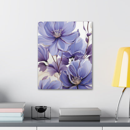 Canvas Wall Art Decor - Purple Botanical Blooms-4
