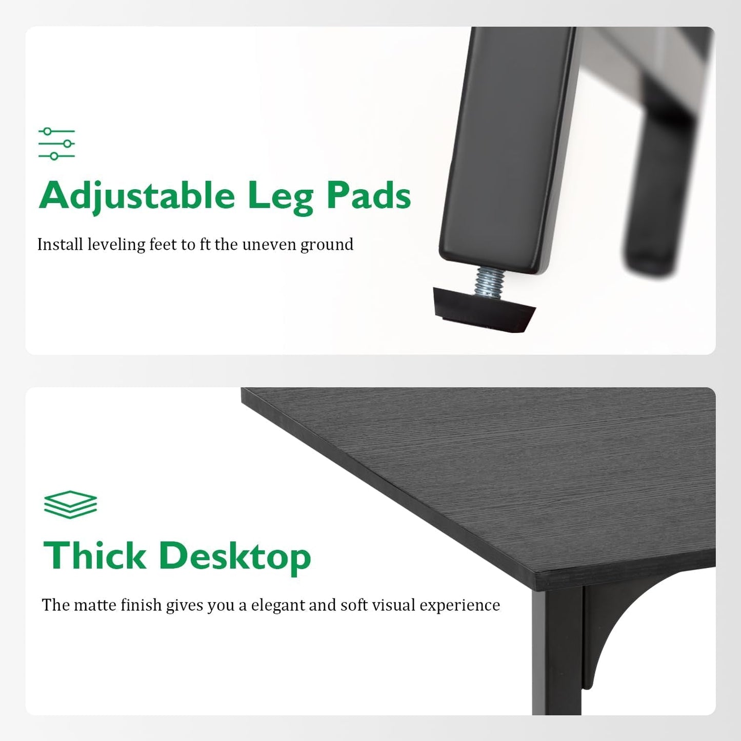 Black 32 Inch Desk & Chair Set, Adjustable-4