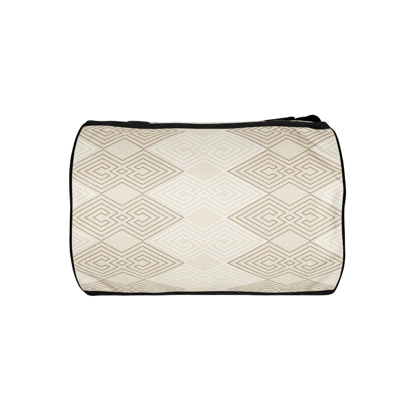Crossbody Water-resistant Travel Bag - Beige and White Tribal-3