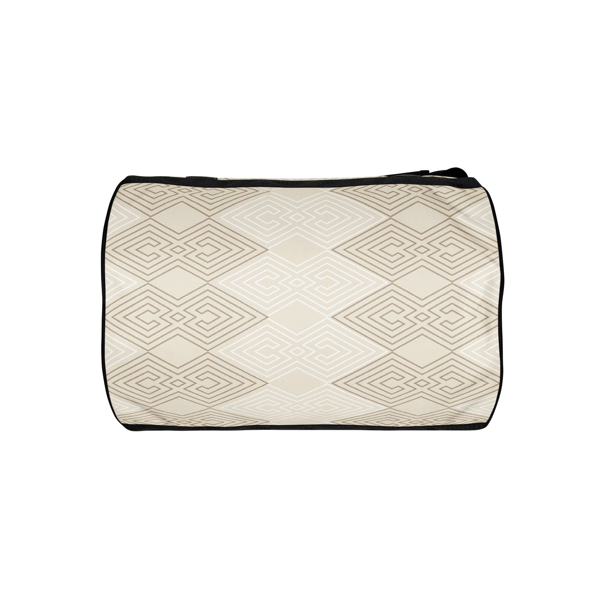 Crossbody Water-resistant Travel Bag - Beige and White Tribal-3