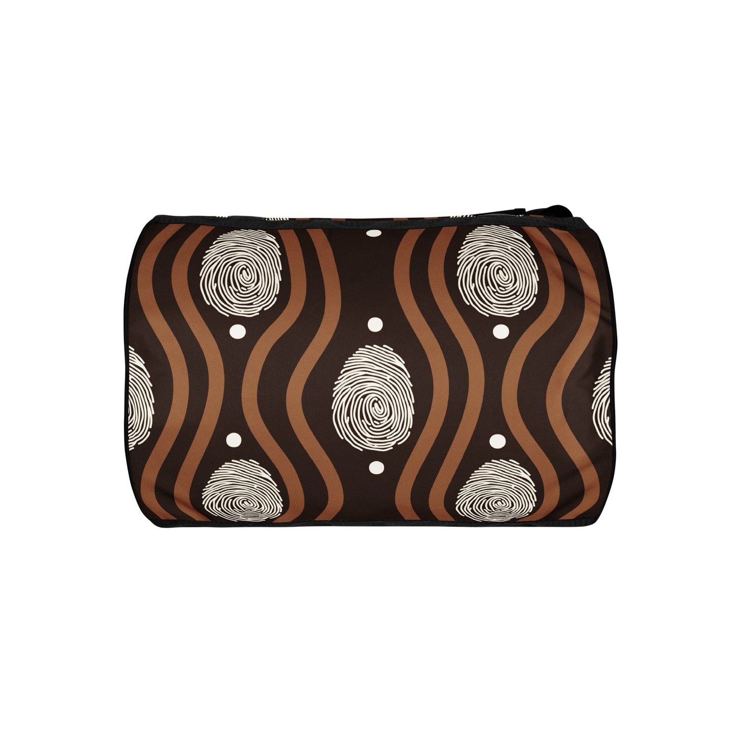 Crossbody Water-resistant Travel Bag - Brown White Geometric Lines-3