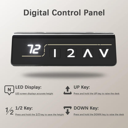 Electric Height Adjustable Standing Desk Large 55 X 24 Inches Sit Stand up Desk Home Office Computer Desk Memory Preset with T-Shaped Metal Bracke, Brown-4