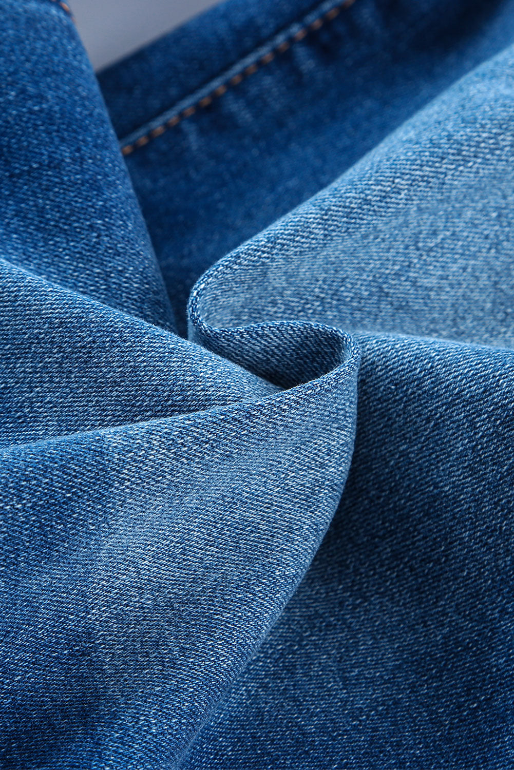 SHEWIN Dark Blue Casual Pocket High Rise Wide Leg Jeans