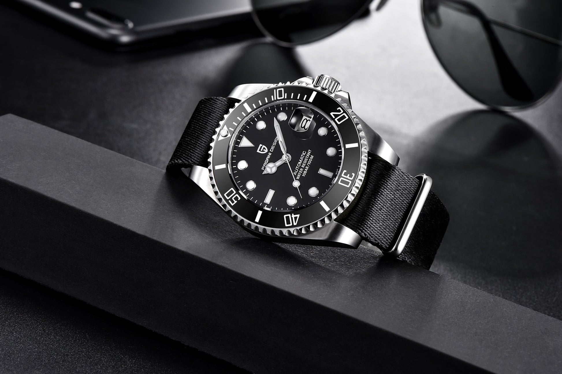 Design Brand Luxury Men Watches Automatic Black Watch Men Stainless Steel Waterproof Business Sport Mechanical Wristwatch-3