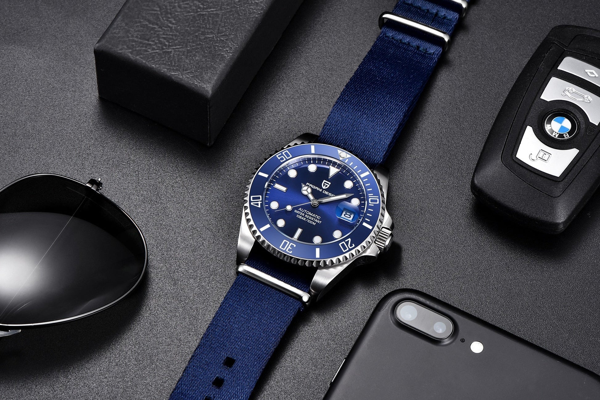 Design Brand Luxury Men Watches Automatic Black Watch Men Stainless Steel Waterproof Business Sport Mechanical Wristwatch-1